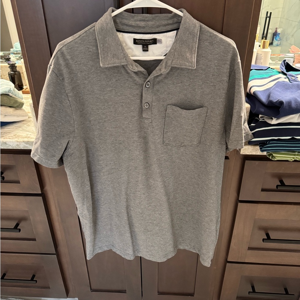 Banana Republic Classic Gray Polo Shirt